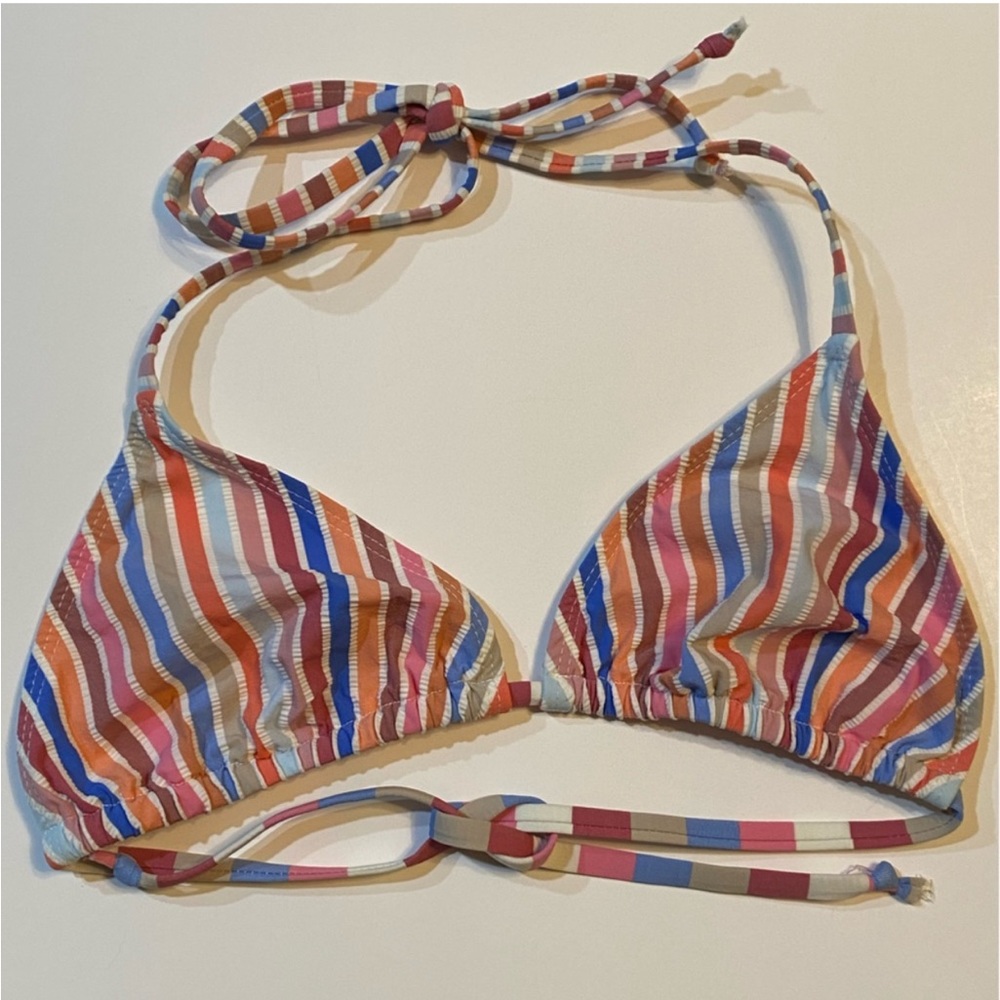 2/$20* Small Seersucker Striped Sliding Triangle String Bikini Top Un/Lined
